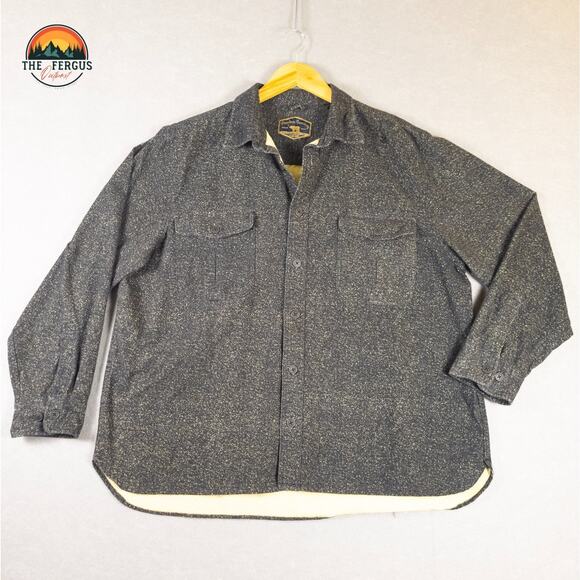 Freedom Foundry Button-Up Shacket Shirt Gray Heavy Flannel Speckled Men's Sz 2XL - Picture 1 of 10